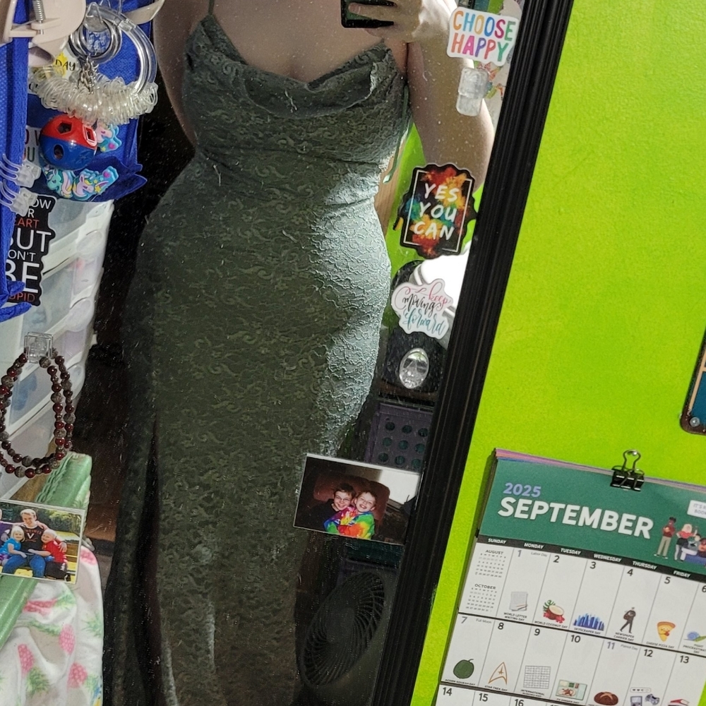 Windsor Green Lace Prom Dress
